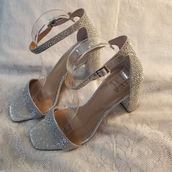 INC International Concept Lexini Two Piece Sparkle/ Glitter Sandals Size 9M - Picture 3 of 14